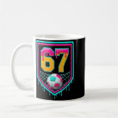 Soccer Drip Number 67 Soccer Player Kaffeetasse (Links)