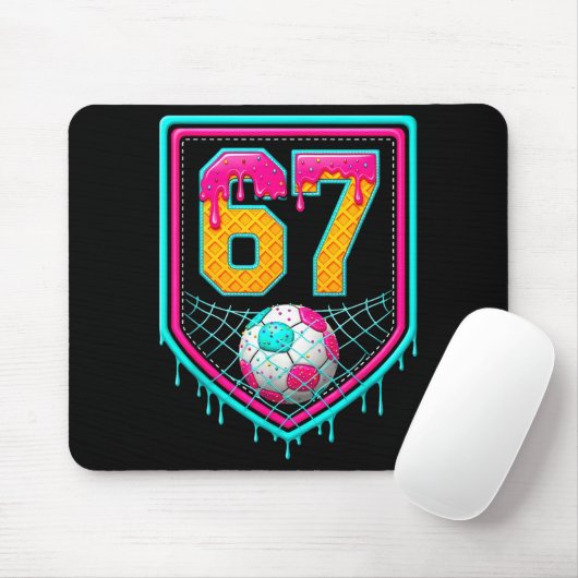 Soccer Drip Number 67 Soccer Player Mousepad (Mit Mouse)
