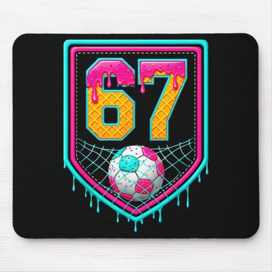 Soccer Drip Number 67 Soccer Player Mousepad (Vorne)