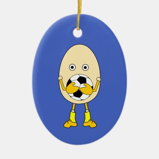 Soccer Egghead Keramik Ornament (Vorne)