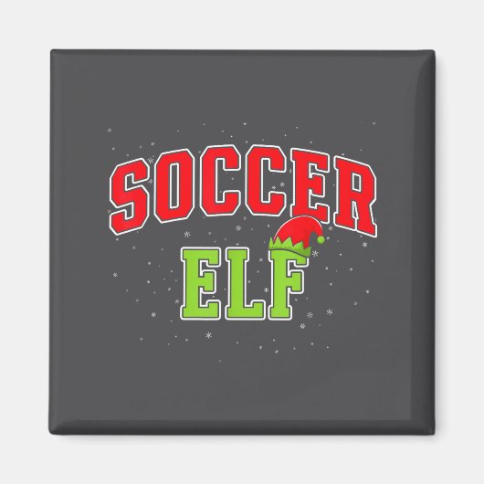Soccer Elf Christmas Family Matching Group Xmas Magnet (Vorne)