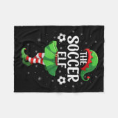 Soccer Elf Christmas Girls Women Elf Squad Xmas Fa Fleecedecke (Vorderseite (Horizontal))