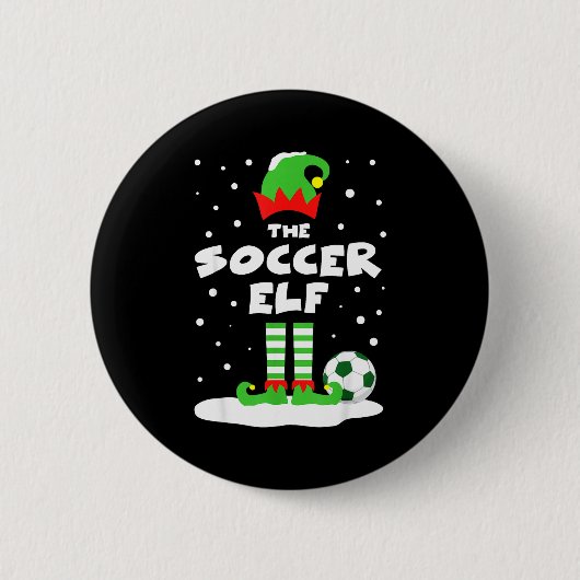 Soccer Elf Matching Group Family Holiday Christmas Button (Vorderseite)