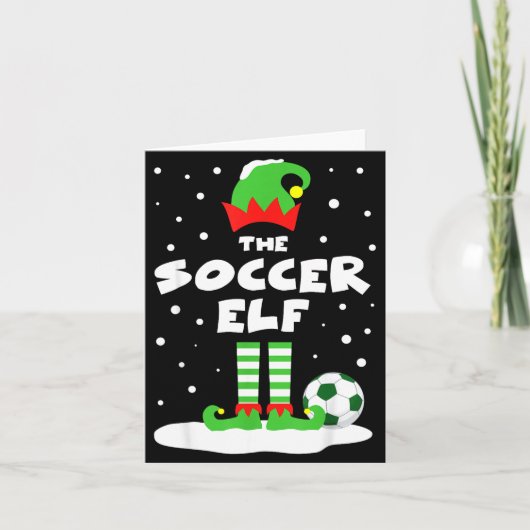 Soccer Elf Matching Group Family Holiday Christmas Karte (Vorderseite)