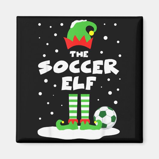 Soccer Elf Matching Group Family Holiday Christmas Magnet (Vorne)