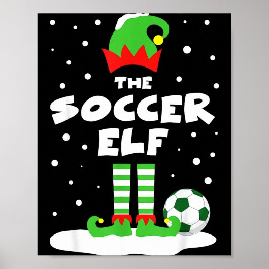 Soccer Elf Matching Group Family Holiday Christmas Poster (Vorne)