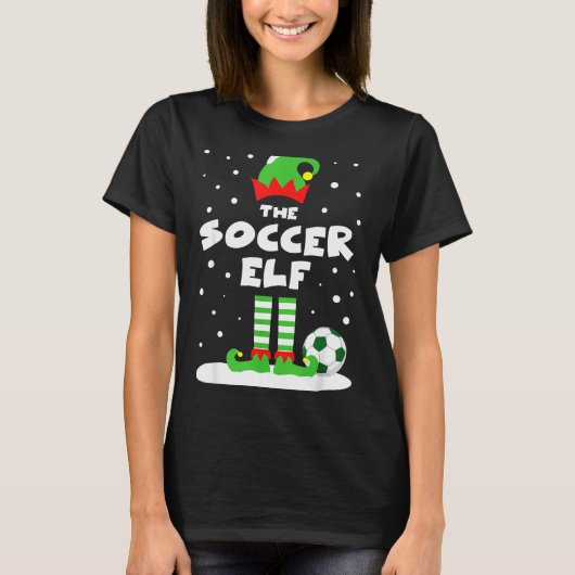 Soccer Elf Matching Group Family Holiday Christmas T-Shirt (Vorderseite)