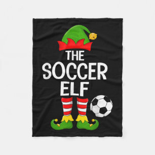 Soccer Elf Xmas Matching Family Elf Squad Christma Fleecedecke