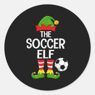 Soccer Elf Xmas Matching Family Elf Squad Christma Runder Aufkleber