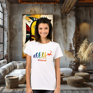 Soccer Evolution Silhouette Bicycle Kick Design T-Shirt