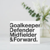 SOCCER Fan Postkarte (Stehend Vorderseite)