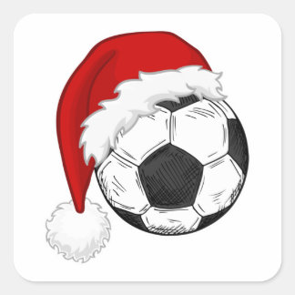 Soccer fans Christmas shirt design Soccer players Quadratischer Aufkleber