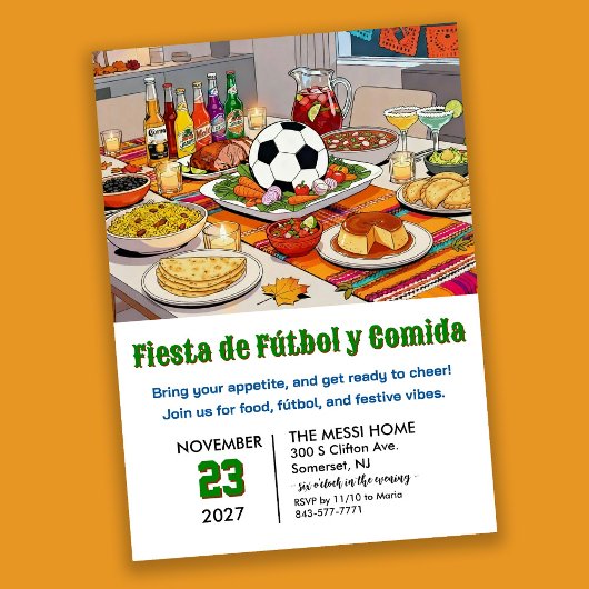 Soccer Fiesta de Fútbol y Comida Einladung