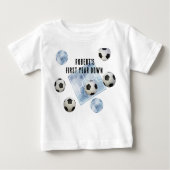 Soccer First Year Down Birthday Party Baby T-shirt (Vorderseite)