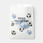 Soccer First Year Down Birthday Party Geschenktütchen (Vorderseite)