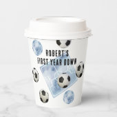 Soccer First Year Down Birthday Party Pappbecher (Vorderseite)
