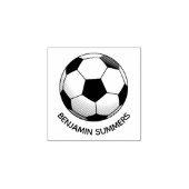 Soccer Football Ball Custom Name 1x1 Gummistempel (Prägung)
