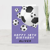 Soccer Football Ball Kids Boy Happy Birthday Karte (Vorderseite)