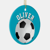 Soccer Football Balls Kids Name Christmas Keramik Ornament (Rechts)