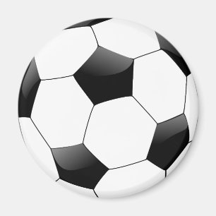 Soccer Football Black & White Magnet