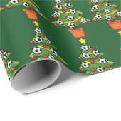Soccer Football Christmas Tree Geschenkpapier (Rolleneckpunkt)