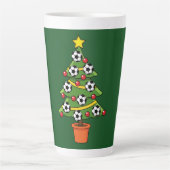 Soccer Football Christmas Tree Milchtasse (Vorderseite)
