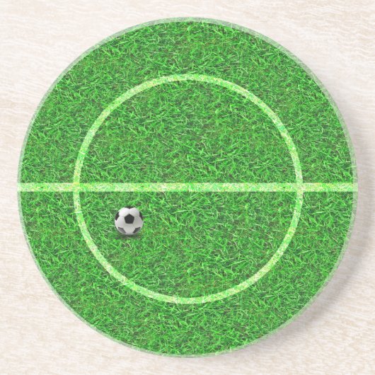 Soccer Football Field Ball - Sandstone Coaster Getränkeuntersetzer (Vorne)