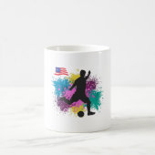Soccer Football USA Grungy Color Splashes Kaffeetasse (Mittel)