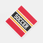 SOCCER Fun Bright Red Black Yellow Racing Stripes Serviette (Ecke)