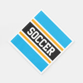 SOCCER Fun Bright Sky Blue Black Yellow Stripes Serviette (Ecke)