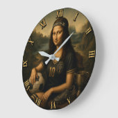 Soccer Funny Mona Lisa Große Wanduhr (Winkel)