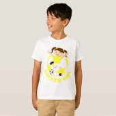 Soccer Girl 1 und Ball Gelb und Weiß v2 T-Shirt (Vorne ganz)
