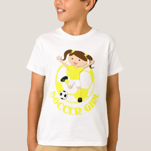 Soccer Girl 1 und Ball Gelb und Weiß v2 T-Shirt
