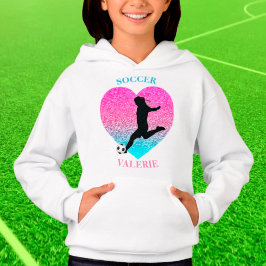Soccer Girl Heart Hoodie mit