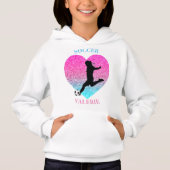 Soccer Girl Heart Hoodie mit (Vorderseite)