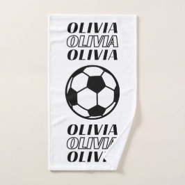 SOCCER GIRL INDIVIDUELLE NAME HANDTUCH