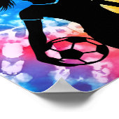 Soccer Girl Personalisiert Krawatte Dye Rainbow Aq Poster (Ecke)