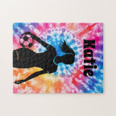 Soccer Girl Personalisiert Krawatte Dye Rainbow Aq Puzzle (Horizontal)