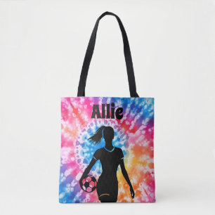 Soccer Girl Personalisiert Krawatte Dye Rainbow Aq Tasche