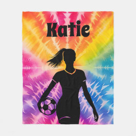 Soccer Girl Personalisiert Krawatte Dye Rainbow Bu Fleecedecke