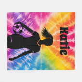 Soccer Girl Personalisiert Krawatte Dye Rainbow Bu Fleecedecke (Vorderseite (Horizontal))
