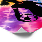 Soccer Girl Personalisiert Krawatte Dye Rainbow Bu Poster (Ecke)