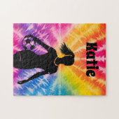 Soccer Girl Personalisiert Krawatte Dye Rainbow Bu Puzzle (Horizontal)