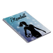 Soccer Girl Personalisiert Winter Ombre Snowflake Notizblock (Rechte Seite)
