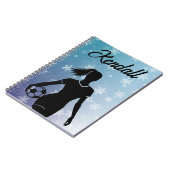 Soccer Girl Personalisiert Winter Ombre Snowflake Notizblock (Linke Seite)