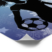Soccer Girl Personalisiert Winter Ombre Snowflake Poster (Ecke)