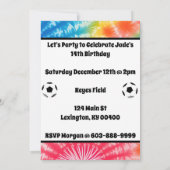 Soccer Girl Personalisierte Krawatte Dye Rainbow B Einladung (Rückseite)