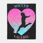 Soccer Girls Fleece Blanket mit Personalisiertem N (Vorderseite)