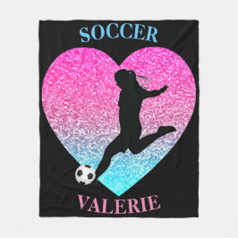 Soccer Girls Fleece Blanket mit Personalisiertem N