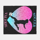 Soccer Girls Fleece Blanket mit Personalisiertem N (Vorderseite (Horizontal))